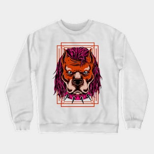 Mad Dog Bull Punk Brown Pink Crewneck Sweatshirt